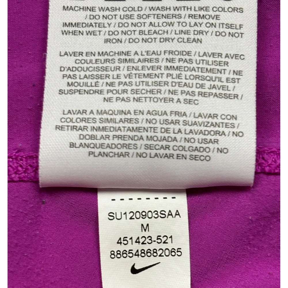 Nike Dri-FIT Magenta Purple Ruffle Hem Running Tank Top Zipper Pocket Mens M‎